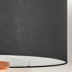 Lampadaire Saladillo Bois Clair, Blanc, 1 Lumiere