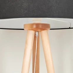 Lampadaire Saladillo Bois Clair, Blanc, 1 Lumiere