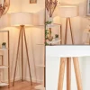 Lampadaire Saladillo Bois Fonce, Blanc, 1 Lumiere
