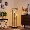 Lampadaire Salla Bois Fonce, Noir, 5 Lumieres