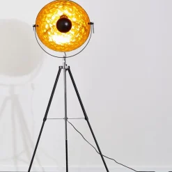 Lampadaire Saturn Chrome, Noir, 1 Lumiere