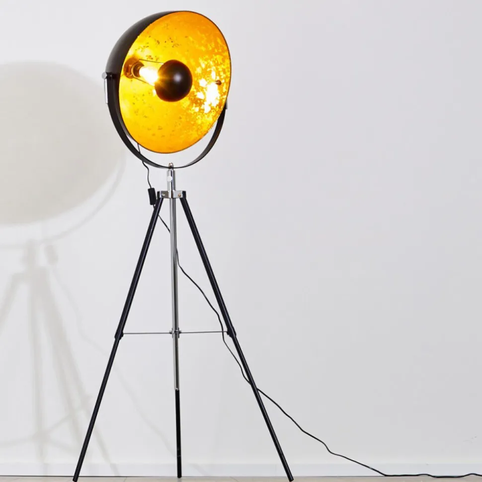 Lampadaire Saturn Chrome, Noir, 1 Lumiere
