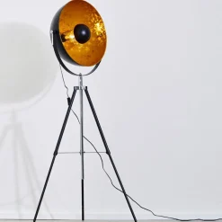 Lampadaire Saturn Chrome, Noir, 1 Lumiere
