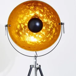 Lampadaire Saturn Chrome, Noir, 1 Lumiere