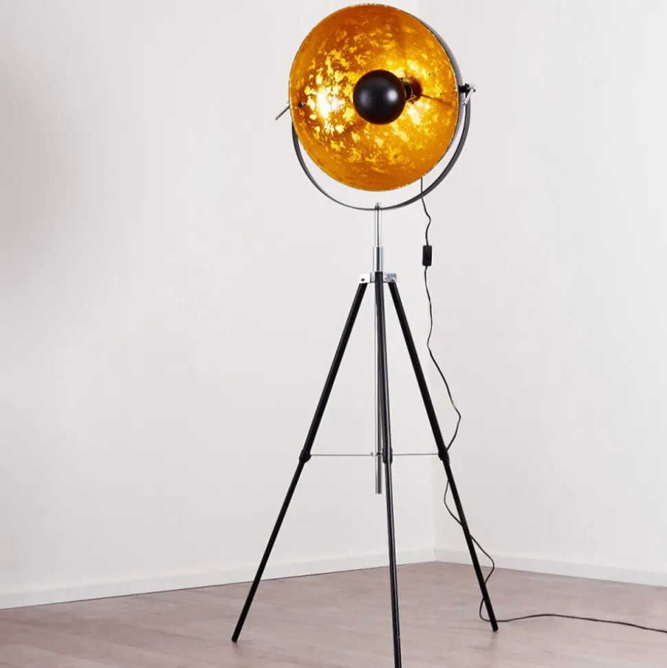 Lampadaire Saturn Chrome, Noir, 1 Lumiere