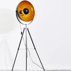 Lampadaire Saturn Chrome, Noir, 1 Lumiere