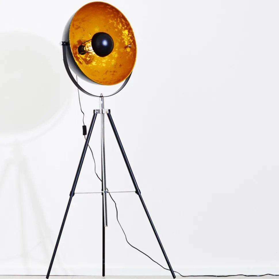 Lampadaire Saturn Chrome, Noir, 1 Lumiere