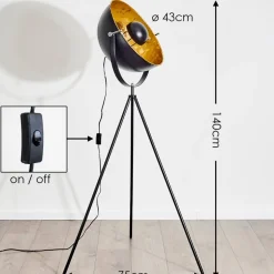 Lampadaire Saturn Noir, 1 Lumiere