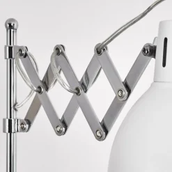 Lampadaire Saxon Chrome, Blanc, 1 Lumiere