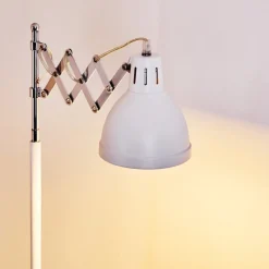 Lampadaire Saxon Chrome, Blanc, 1 Lumiere