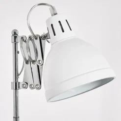 Lampadaire Saxon Chrome, Blanc, 1 Lumiere