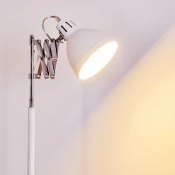 Lampadaire Saxon Chrome, Blanc, 1 Lumiere
