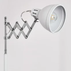 Lampadaire Saxon Chrome, Blanc, 1 Lumiere