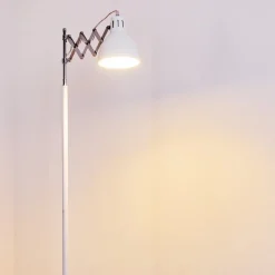 Lampadaire Saxon Chrome, Blanc, 1 Lumiere