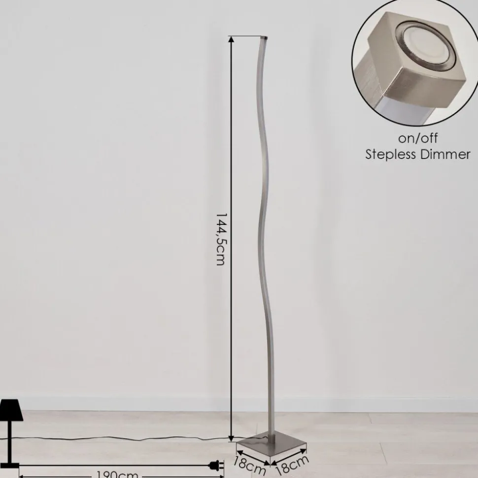 Lampadaire Soyo Led Nickel Mat, 1 Lumiere