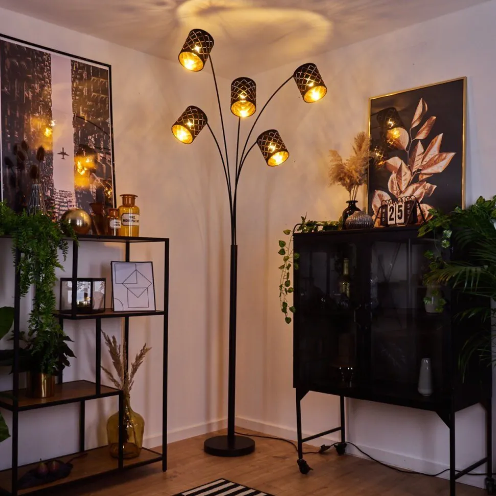 Lampadaire Tallaboa Noir, 5 Lumieres