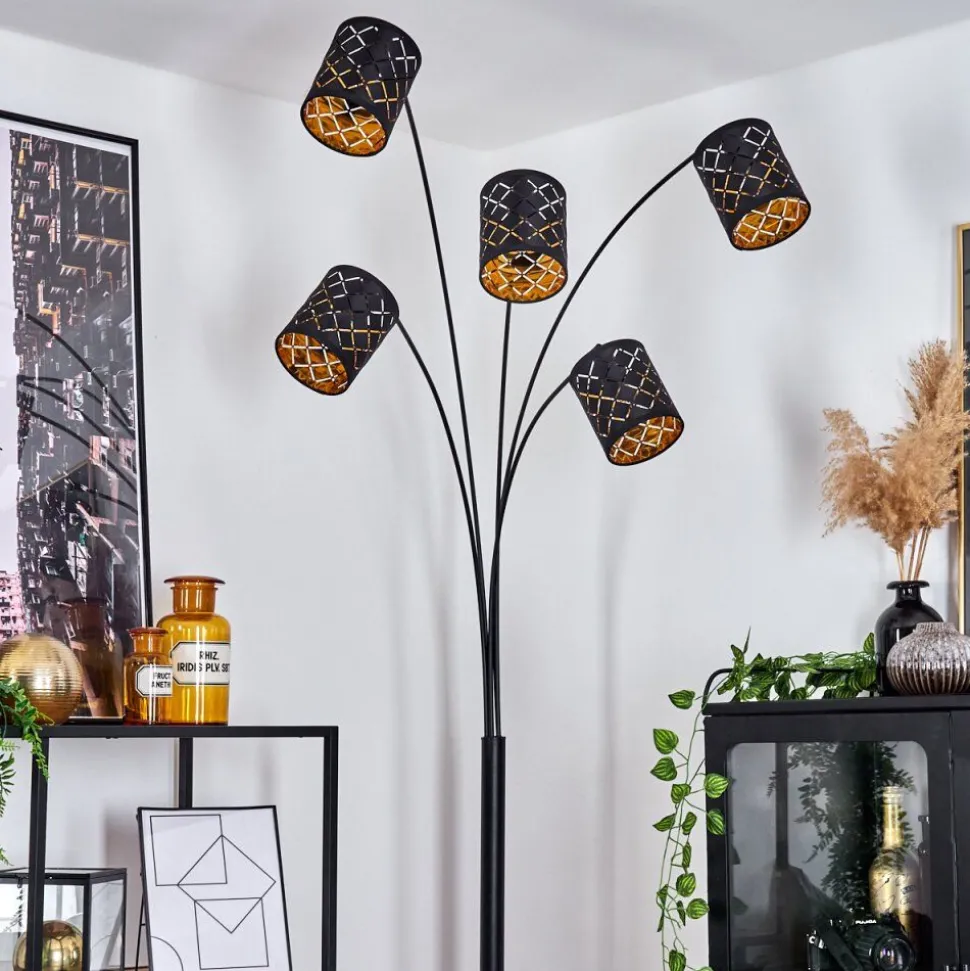 Lampadaire Tallaboa Noir, 5 Lumieres