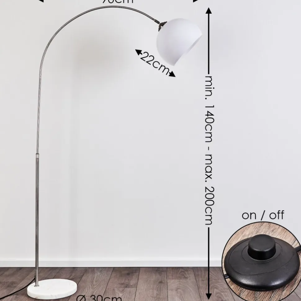 Lampadaire Tipitapa Nickel Mat, 1 Lumiere