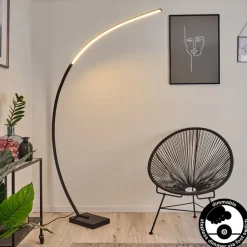 Lampadaire Tobillos Led Noir, 1 Lumiere