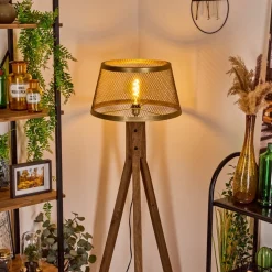 Lampadaire Tomaca Laiton, Ecru, 1 Lumiere