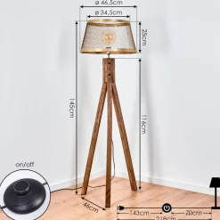 Lampadaire Tomaca Laiton, Ecru, 1 Lumiere