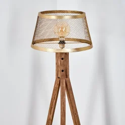 Lampadaire Tomaca Laiton, Ecru, 1 Lumiere