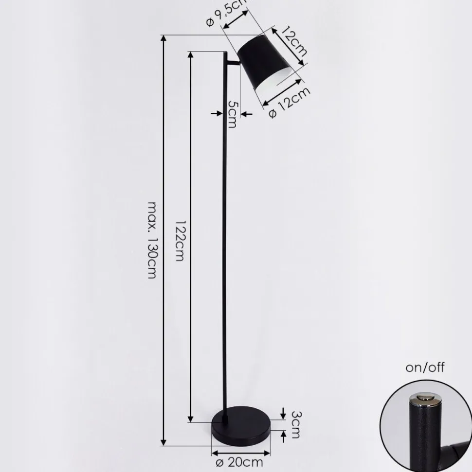 Lampadaire Tontolos Led Noir, 1 Lumiere
