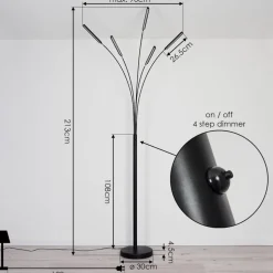Lampadaire Totara Led Noir, 5 Lumieres