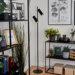 Lampadaire Trutielle Noir, 2 Lumieres