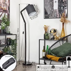 Lampadaire Tukchor Noir, 1 Lumiere