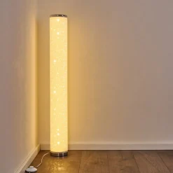 Lampadaire Tumba Led Blanc, 1 Lumiere, Telecommandes, Changeur De Couleurs