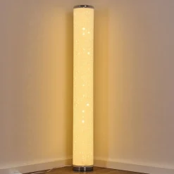 Lampadaire Tumba Led Blanc, 1 Lumiere, Telecommandes, Changeur De Couleurs