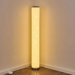 Lampadaire Tumba Led Blanc, 1 Lumiere, Telecommandes, Changeur De Couleurs