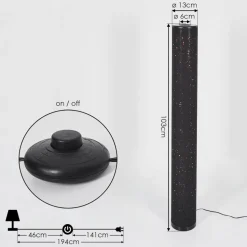 Lampadaire Tumba Led Noir, 1 Lumiere