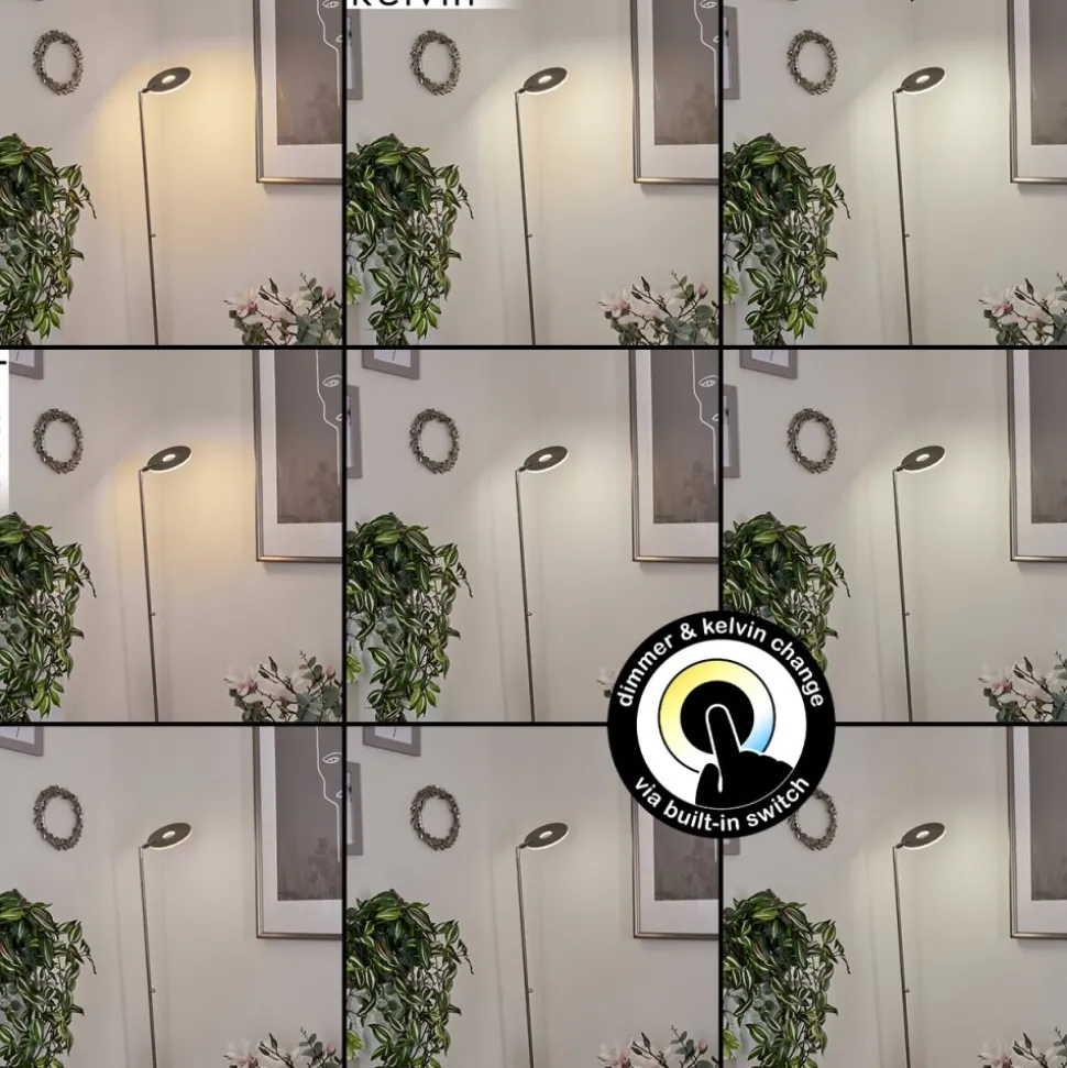 Lampadaire Umag Led Chrome, Nickel Mat, 1 Lumiere