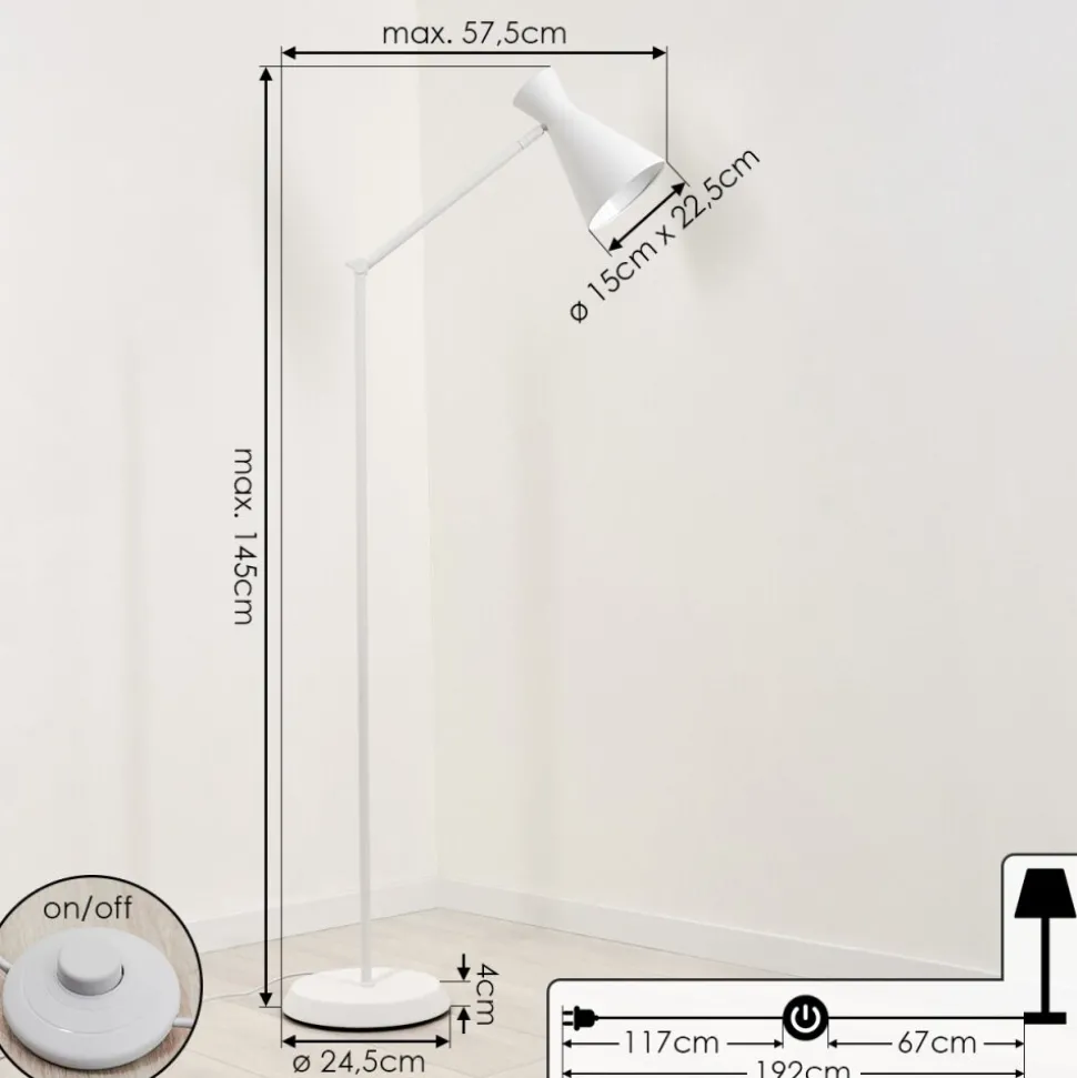 Lampadaire Vijes Blanc, 1 Lumiere