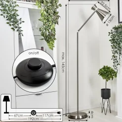 Lampadaire Vijes Nickel Mat, 1 Lumiere