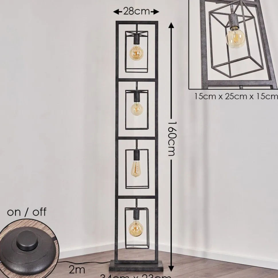 Lampadaire Westbroek Argente, 4 Lumieres