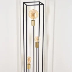 Lampadaire Woden Laiton, Noir, 3 Lumieres