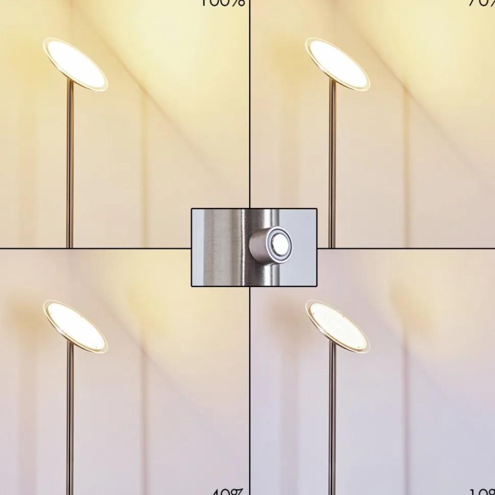 Lampadaire Wonsbek Led Nickel Mat, 1 Lumiere