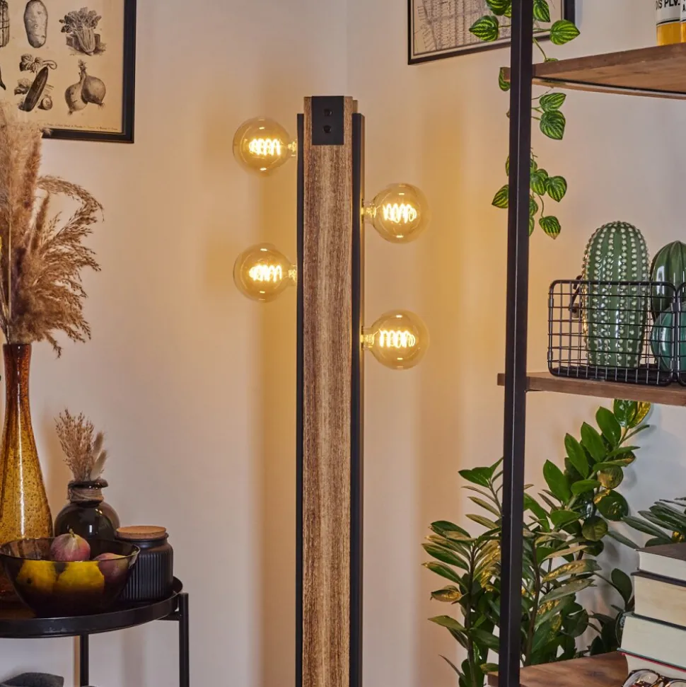 Lampadaire Yuma Ecru, Noir, 4 Lumieres