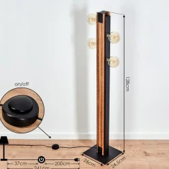 Lampadaire Yuma Ecru, Noir, 4 Lumieres