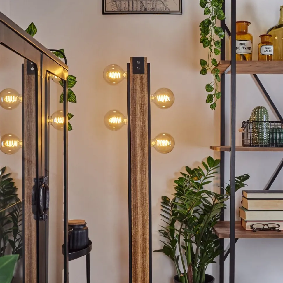 Lampadaire Yuma Ecru, Noir, 4 Lumieres