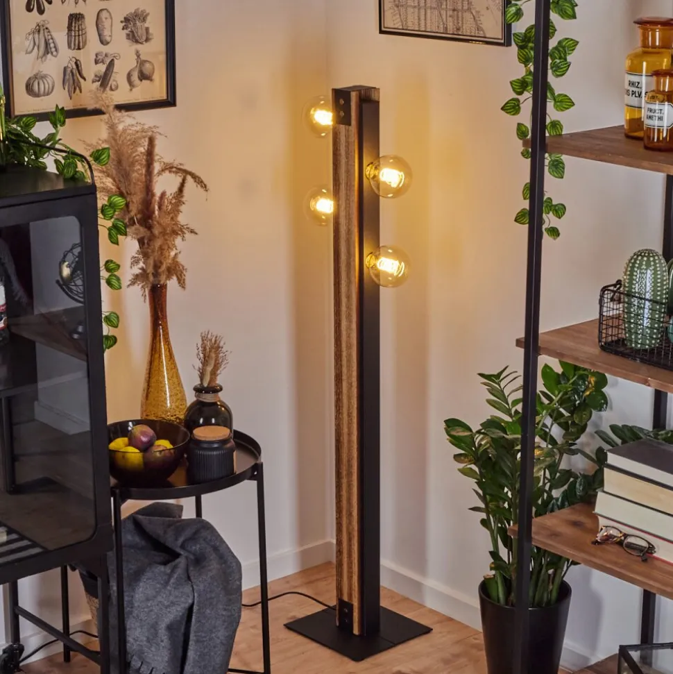 Lampadaire Yuma Ecru, Noir, 4 Lumieres