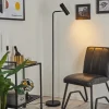Lampadaire Zuoz Chrome, Noir, 1 Lumiere