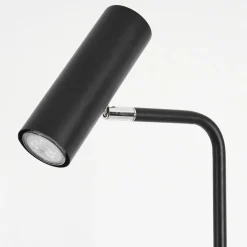 Lampadaire Zuoz Chrome, Noir, 1 Lumiere