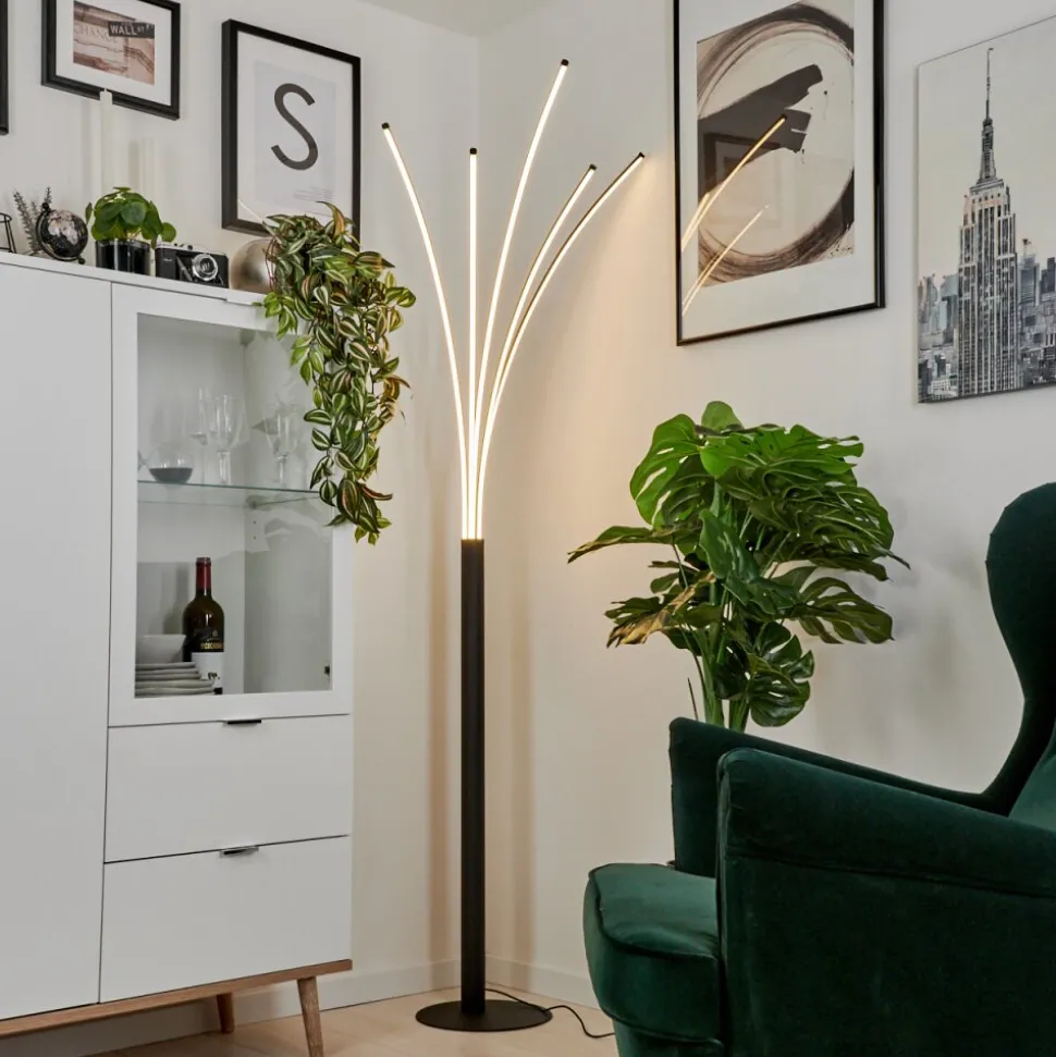 Lampadairebakersfield Led Noir, Blanc, 1 Lumiere