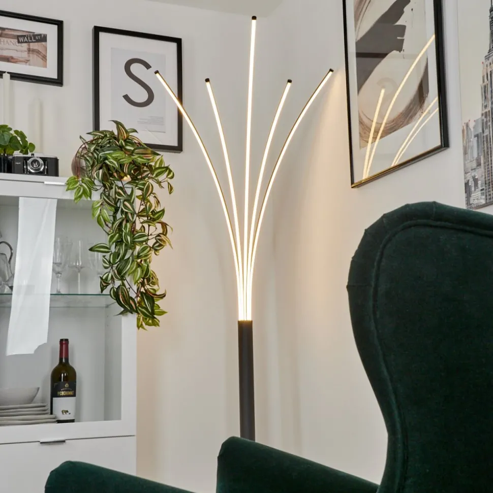 Lampadairebakersfield Led Noir, Blanc, 1 Lumiere