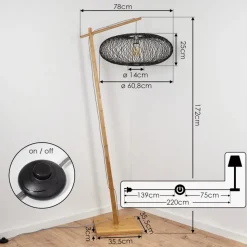Lampadairebrooker Ecru, 1 Lumiere