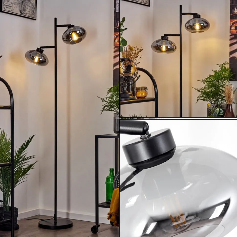 Lampadairehaikala Noir, 2 Lumieres